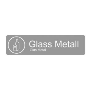 grå etikett for glass og metall produsert av røros produkter
