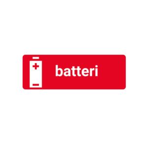 etikett for batterier produsert av røros produkter