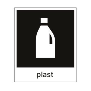 sort etikett for plast produsert av røros produkter