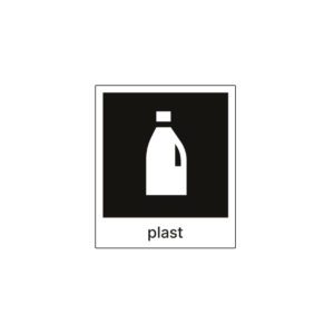 liten sort etikett for plast produsert for røros produkter